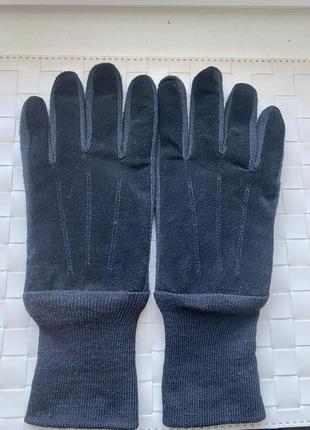 Утепленные замшевые перчатки
