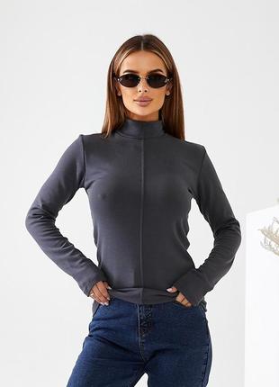 Гольф на флісі кремовий, червоний, сірий, графіт, троянда 42-466 фото