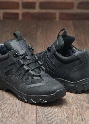 Тактичні зимові кросівки чорні із натуральної шкіри та кордури, військове взуття 37-46, тактические зимние кроссовки6 фото