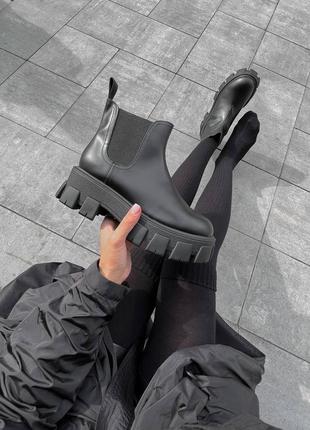 Ботинки осенние прада prada monolith brushed leather chelsea boots premium