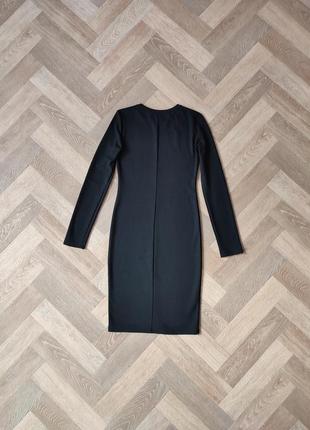 Zara чорна приталена сукня з довгими рукавами , французька довжина3 фото