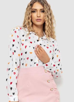 Рубашка женская с принтом цвет белый