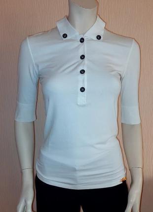 Стильная кофточка/поло белого цвета marc cain, 💯 оригинал, молниеносная отправка