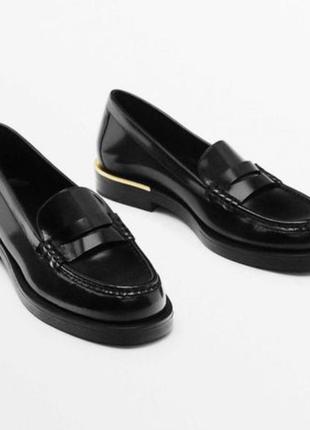 Лоферы massimo dutti кожа