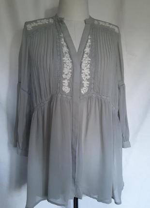 100% віскоза. жіноча оливкова блуза з вишивкою, натуральна віскозна блузка.8 фото
