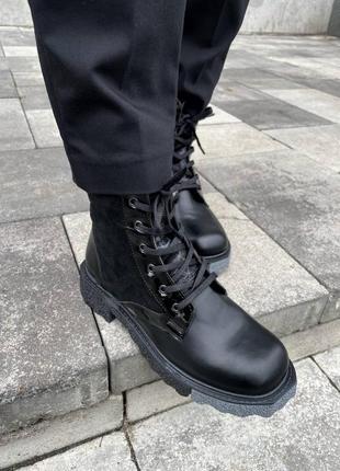 Черевики Луї вітрин на хутрі lv boots black fur (хутро)8 фото