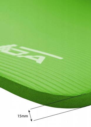 Килимок (мат) спортивний sportvida nbr 180 x 60 x 1.5 см для йоги та фітнесу sv-hk0250 green2 фото