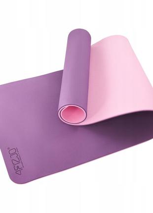 Килимок (мат) спортивний 4fizjo tpe 180 x 60 x 0.6 см для йоги та фітнесу 4fj0388 violet/pink