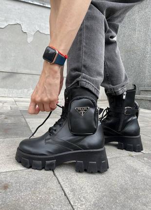 Ботинки прада  prada boots black1 фото