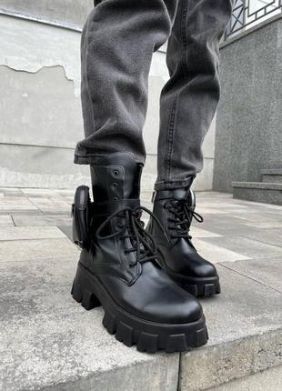 Ботинки прада  prada boots black6 фото