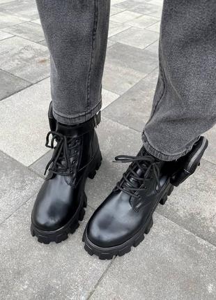Ботинки прада  prada boots black7 фото