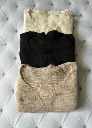 Женский модный свитер-рванка, рваная кофта xs, s, m, топ9 фото