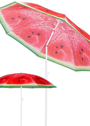Пляжна парасолька springos 180 см із регульованою висотою та нахилом bu0020