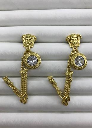 Брендові сережки versace у позолоті