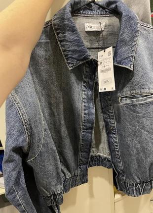 Джинсова куртка бомбер zara4 фото