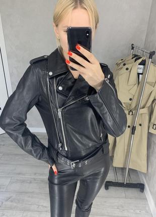 Кожаная куртка косуха от zara