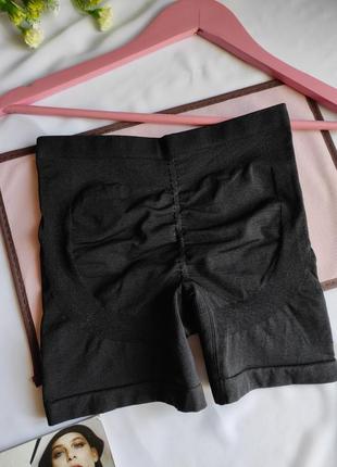 Трусики - шорты утяжка корректирующее белье, черные со средней утяжкой живота6 фото