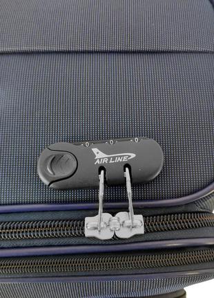 Набор дорожных тканевых чемоданов на колесах airline 17dl08 синий6 фото