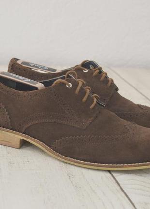 Hx london мужские замшевые туфли коричневого цвета оригинал 44.5 45 размер