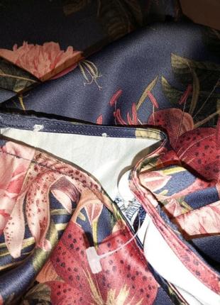 Стрейч,красивая блузка в цветочный принт и птиц колибри,большого размера,батал9 фото
