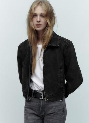 Джинсова куртка на змійці від zara, m, l, оригінал