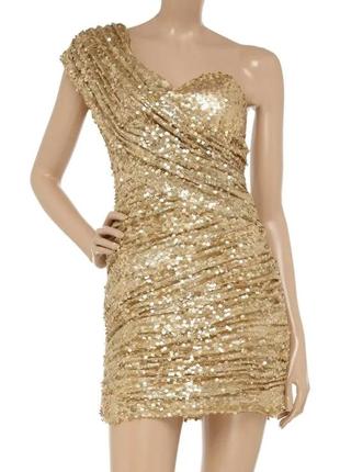 Платье новое в паетки нарядное блестящее  золотое вечернее rare opulence оригинал