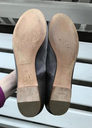 Атласные кожаные чиси балетки, туфли с бантиком marc jacobs6 фото