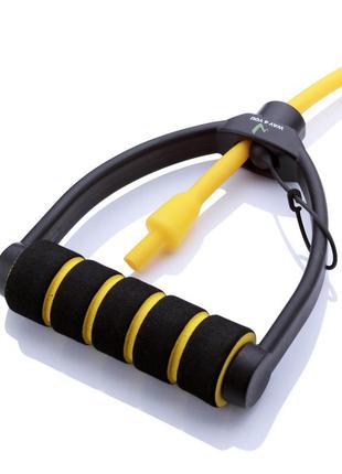 Трубчатый эспандер с ручками жёлтого цвета, нагрузка 2-5кг3 фото