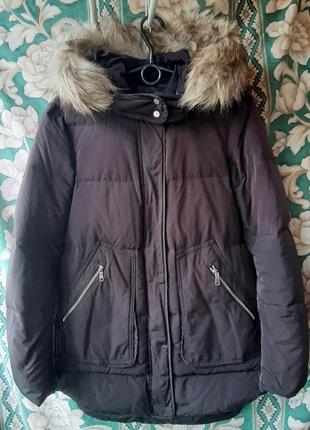 Женская куртка пуховик зимняя водонепроницаемая трансформер бомбер zara