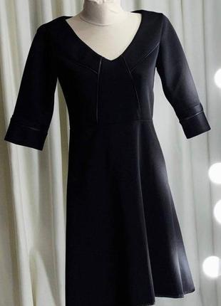 Шикарное черное платье миди1 фото