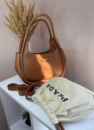 Женская сумка prada mini прада коричневая5 фото
