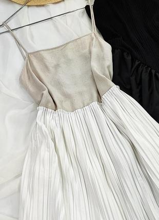 Комбінована сукня з білою плісерованою спідницею zara2 фото