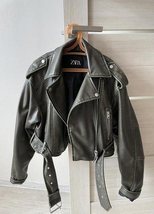 Косуха zara винтажная хаки