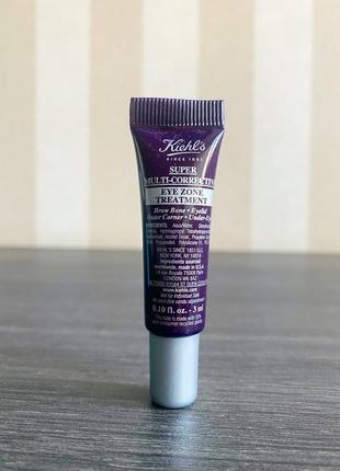 Омолаживающий крем для глаз с ниацинамидом и пептидом коллагена kiehls super multi-corrective eye zone treatment, 3 ml