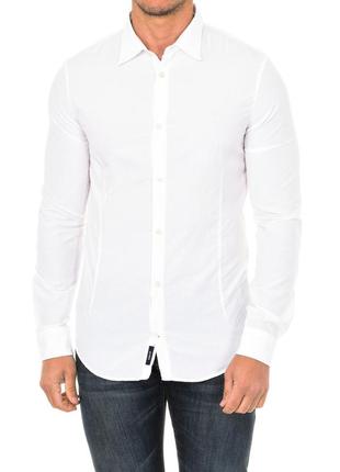 Сорочка\рубашка armani jeans textured slim fit white shirt