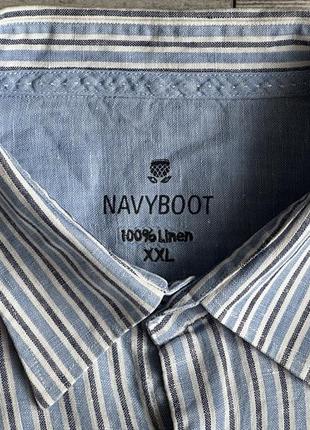 Сорочка\рубашка navyboot linen striped shirt3 фото