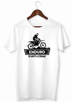 Футболка со спортивным принтом "enduro is not a crime. эндуро. мотокросс" push it