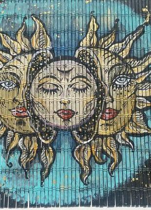 🌞 the sun. авторский рисунок на деревянном ковричке.5 фото