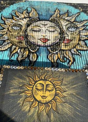 🌞 the sun. авторский рисунок на деревянном ковричке.3 фото