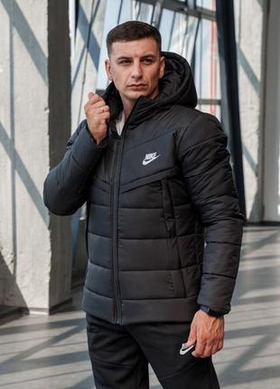 Стильная трендовая зимняя куртка tech спортивная в стиле найк nike теплая качественная до -252 фото