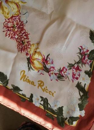Шелк шелковый платок винтаж nina ricci