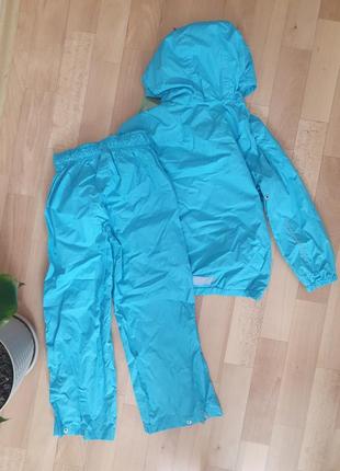Спортивный костюм ветронепродуваемый водонепроницаемый 116 голубого цвета дождевик2 фото