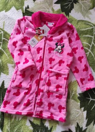 Детский теплый халат р.4(104) мини маус мики disney