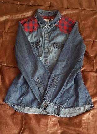 Джинсова сорочка для дівчинки 146-152  см