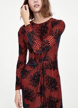 Платье хамелеон zara, асимметричное платье с переливом цвета - от изумрудного до бордово-красного