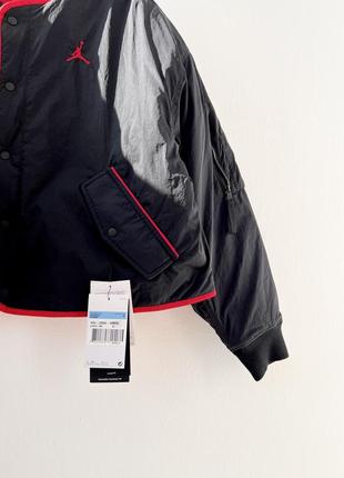Куртка air jordan essentials flight jacket black/red7 фото