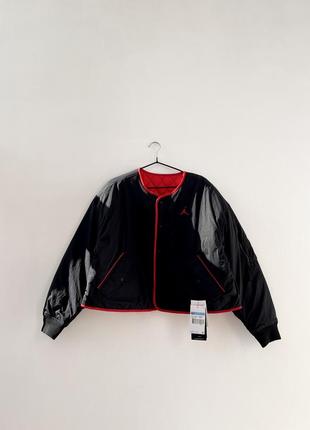 Куртка air jordan essentials flight jacket black/red4 фото