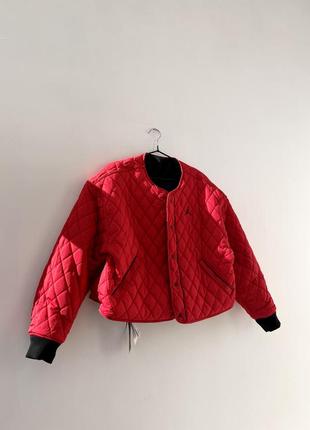 Куртка air jordan essentials flight jacket black/red5 фото