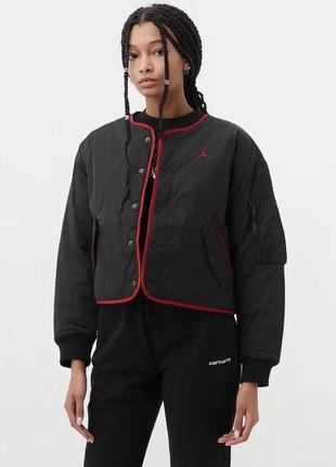 Куртка air jordan essentials flight jacket black/red