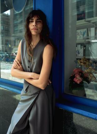 Жилет женский серый шерстяной zara new